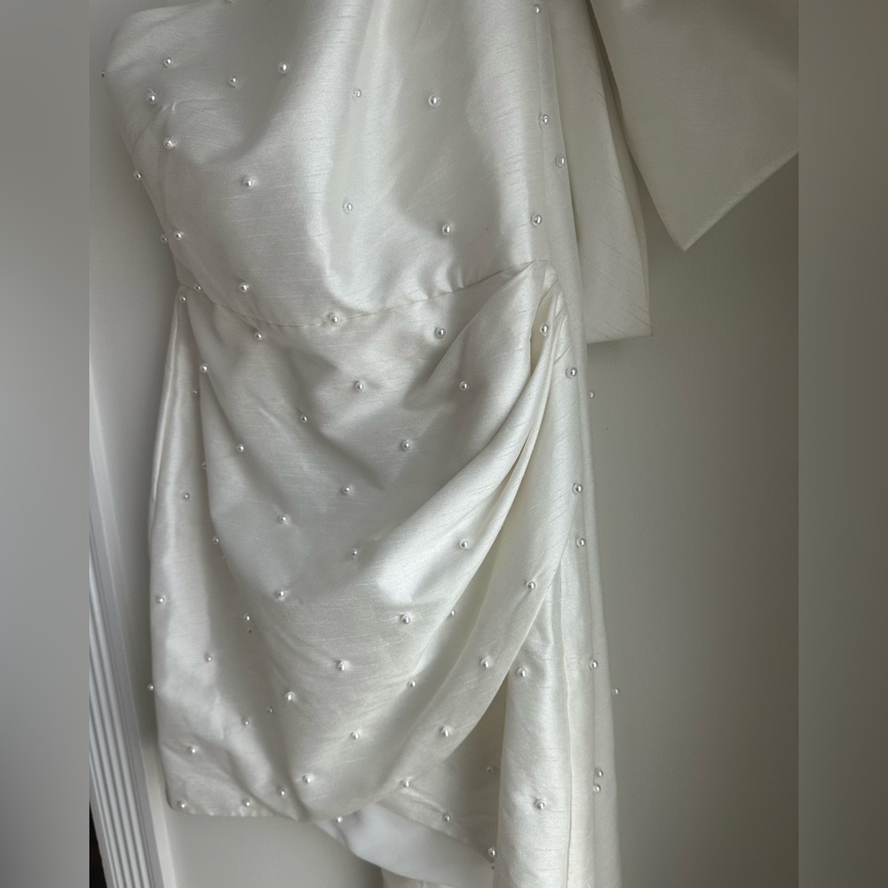 Sachin & Babi Pippa One-Shoulder Pearl-Embellished Mini Dress - Picture 12 of 14